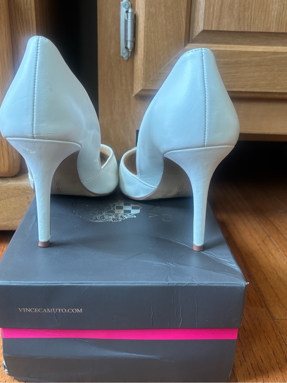 Vince Camuto Milk White Pointed-Toe Leather Pumps - Picture 4 of 7